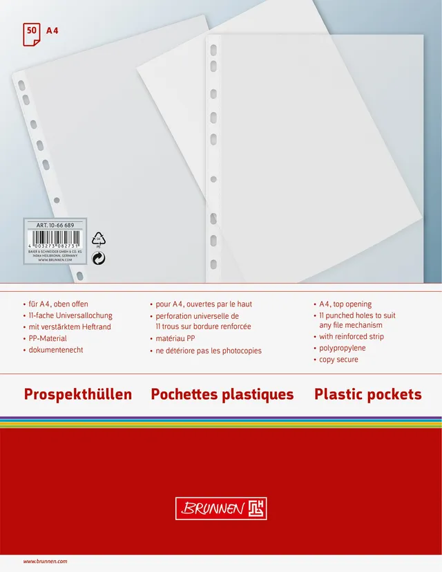 brunnen-prospekth-llen-a4-transparent-11-fach-lochung-50-st-ck image 1