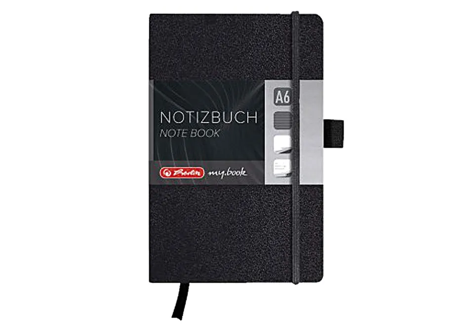 herlitz-my-book-classic-notizbuch-a6-liniert-schwarz-lederoptik-96-blatt image 1