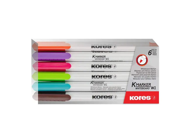 kores-k-marker-fine-whiteboard-marker-set-6-farben-d-nne-spitze image 1