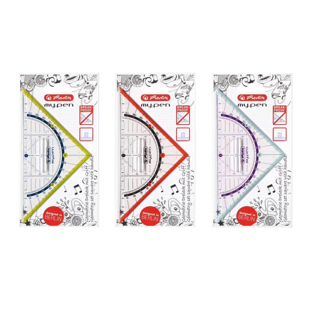 herlitz-geometriedreieck-16-cm-bruchsicher-farbig-sortiert image 1