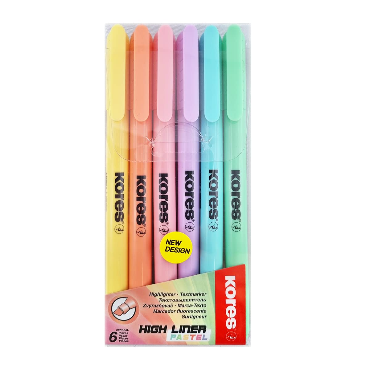 kores-high-liner-pastell-textmarker-6er-set-keilspitze image 1