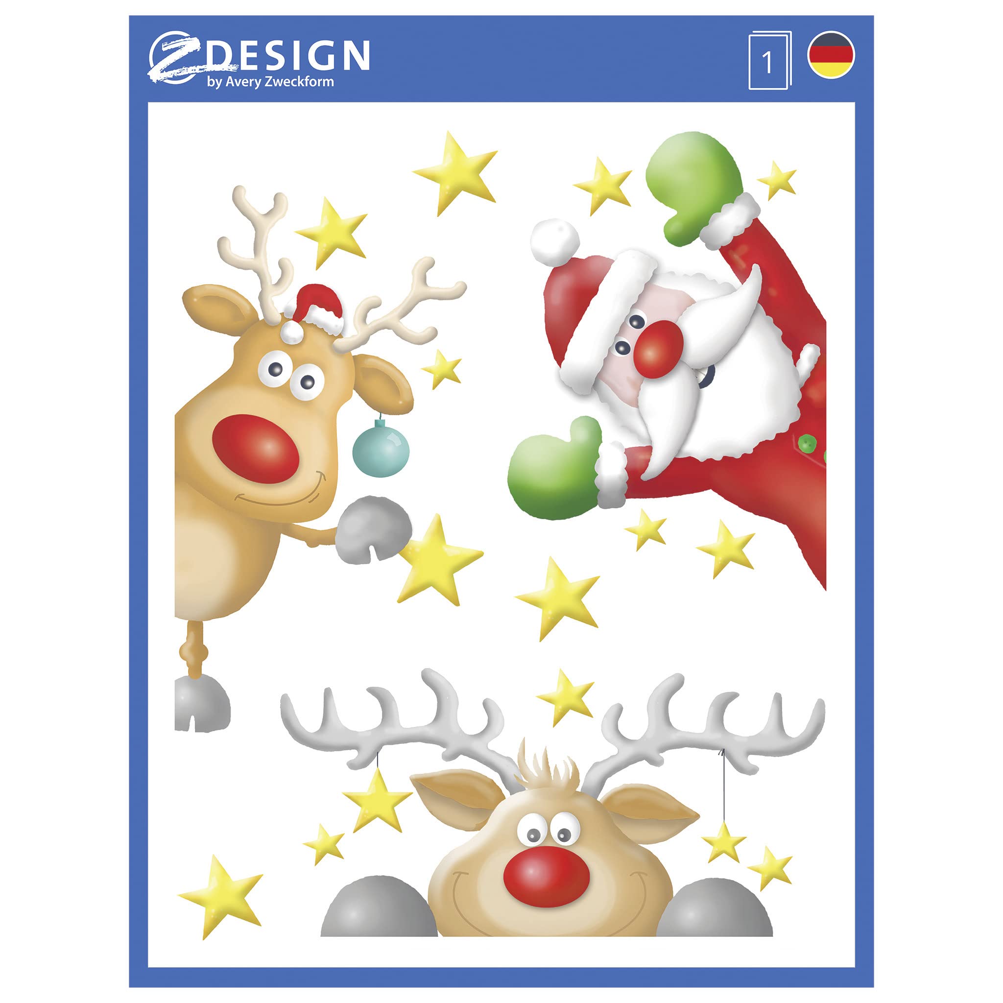 avery-zweckform-z-design-fensterbilder-weihnachten-sterne-gold-silber-6-aufklebe image 8