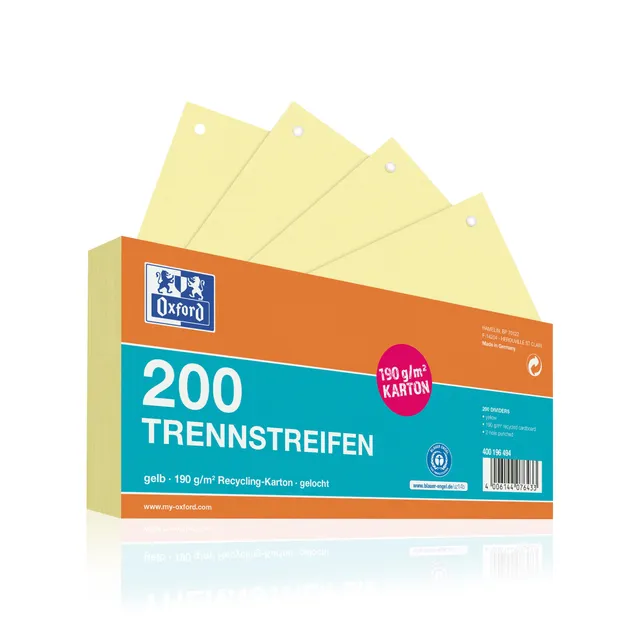 oxford-trennstreifen-gelb-10-5x24-cm-gelocht-190g-m-200-st-ck-recycling-karton image 1