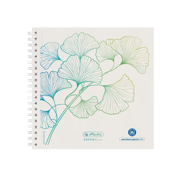 herlitz-spiralblock-greenline-14-8-x-14-8-cm-punktkariert-100-blatt-ginkgo-5-st- image 1