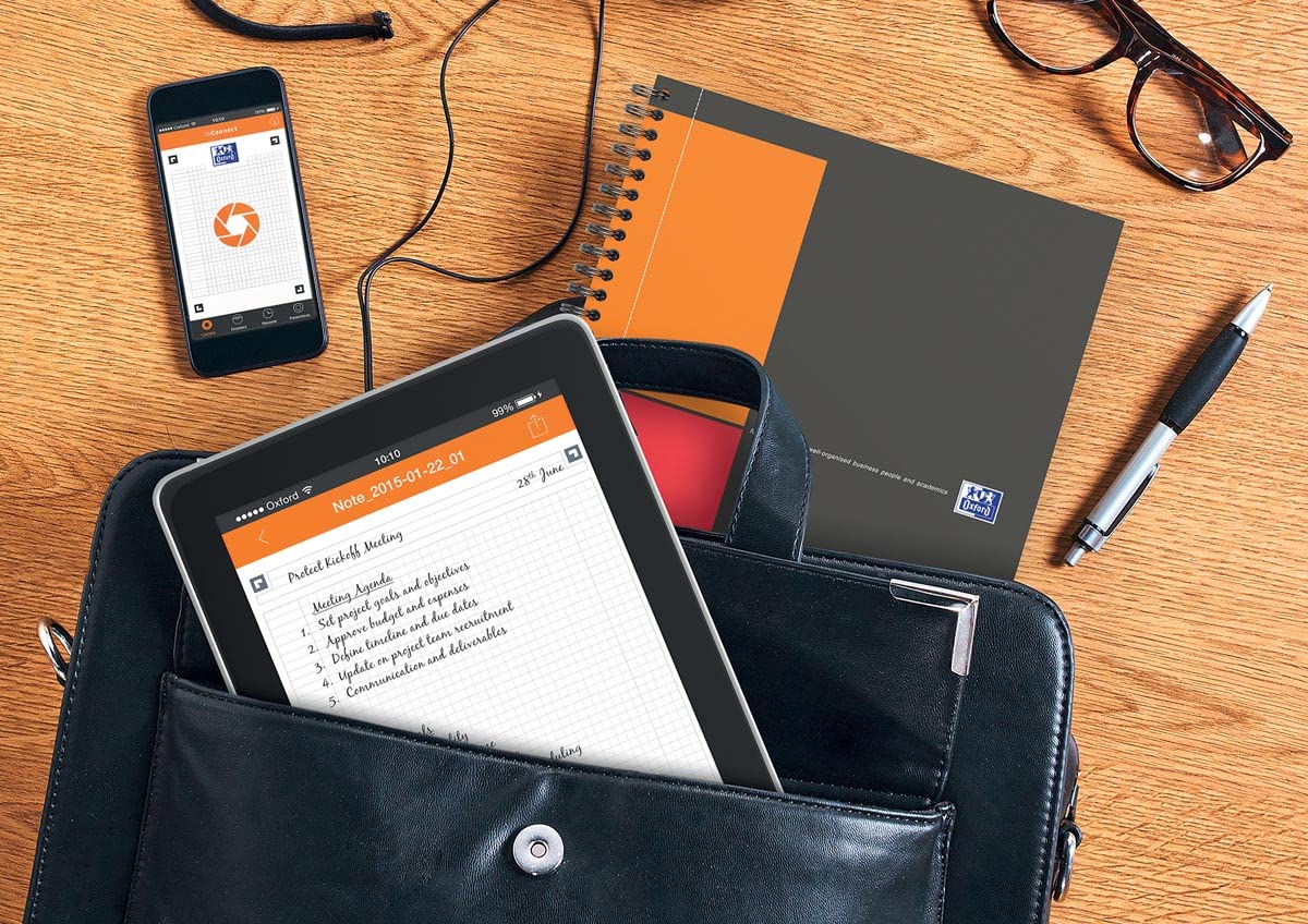 oxford-meetingbook-b5-liniert-160-seiten-mit-gummizugmappe-und-3-einschlagklappe image 2