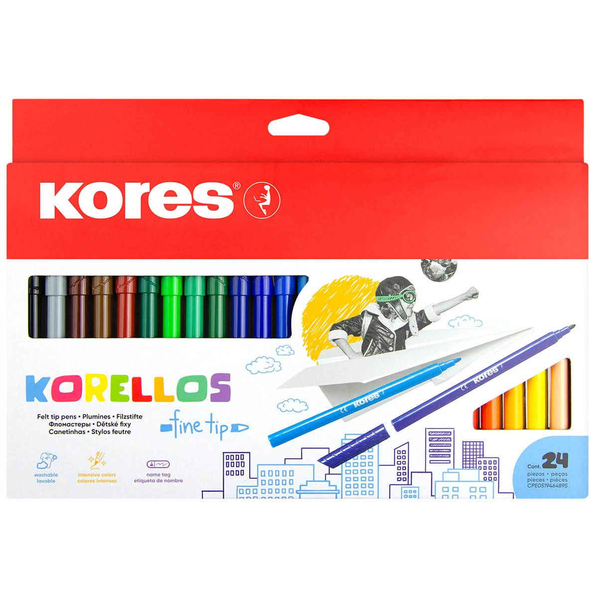 kores-korellos-filzstifte-24er-set-feine-spitze-auswaschbar image 1