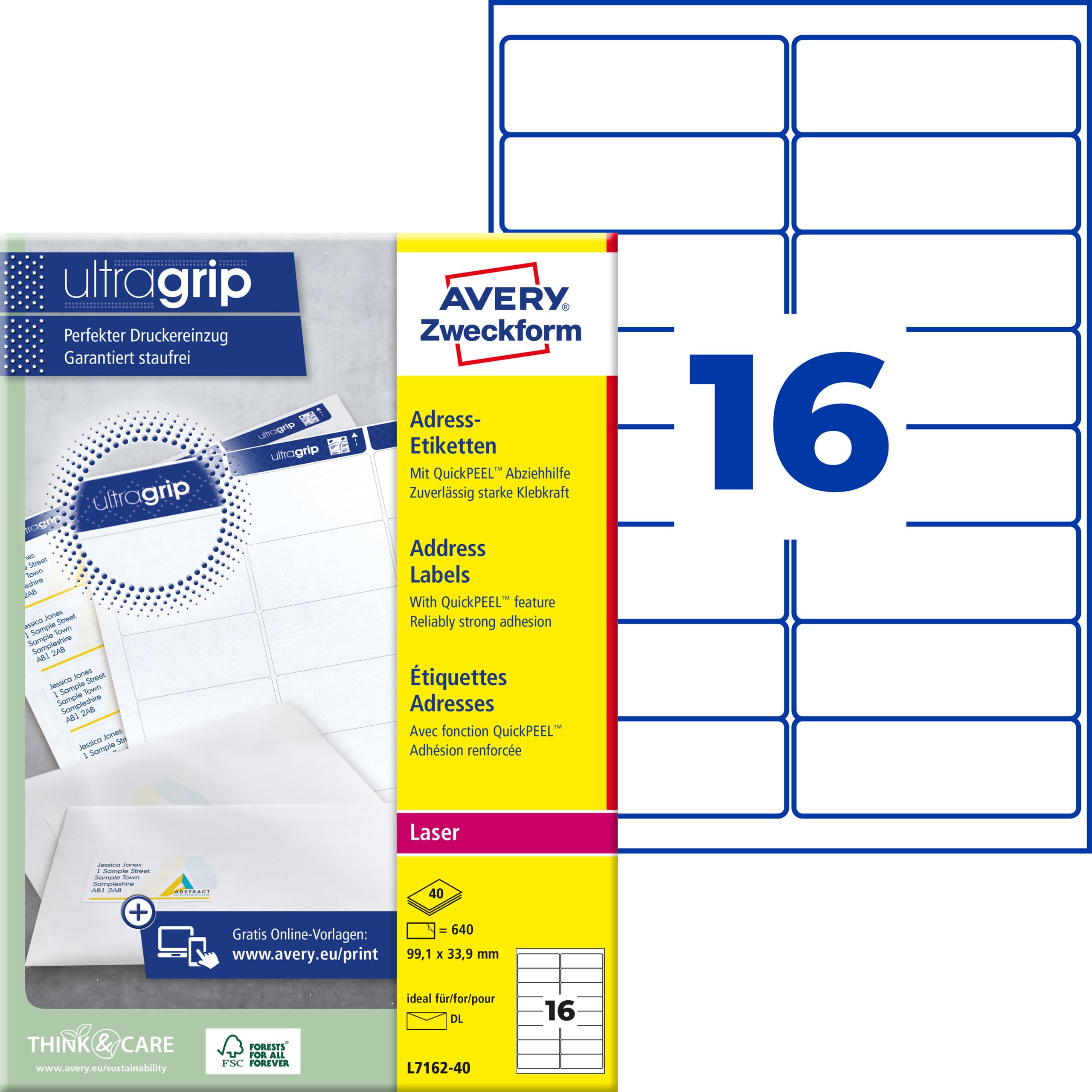 avery-zweckform-l7162-40-adressetiketten-99-1x33-9-mm-640-etiketten-wei-matt image 1