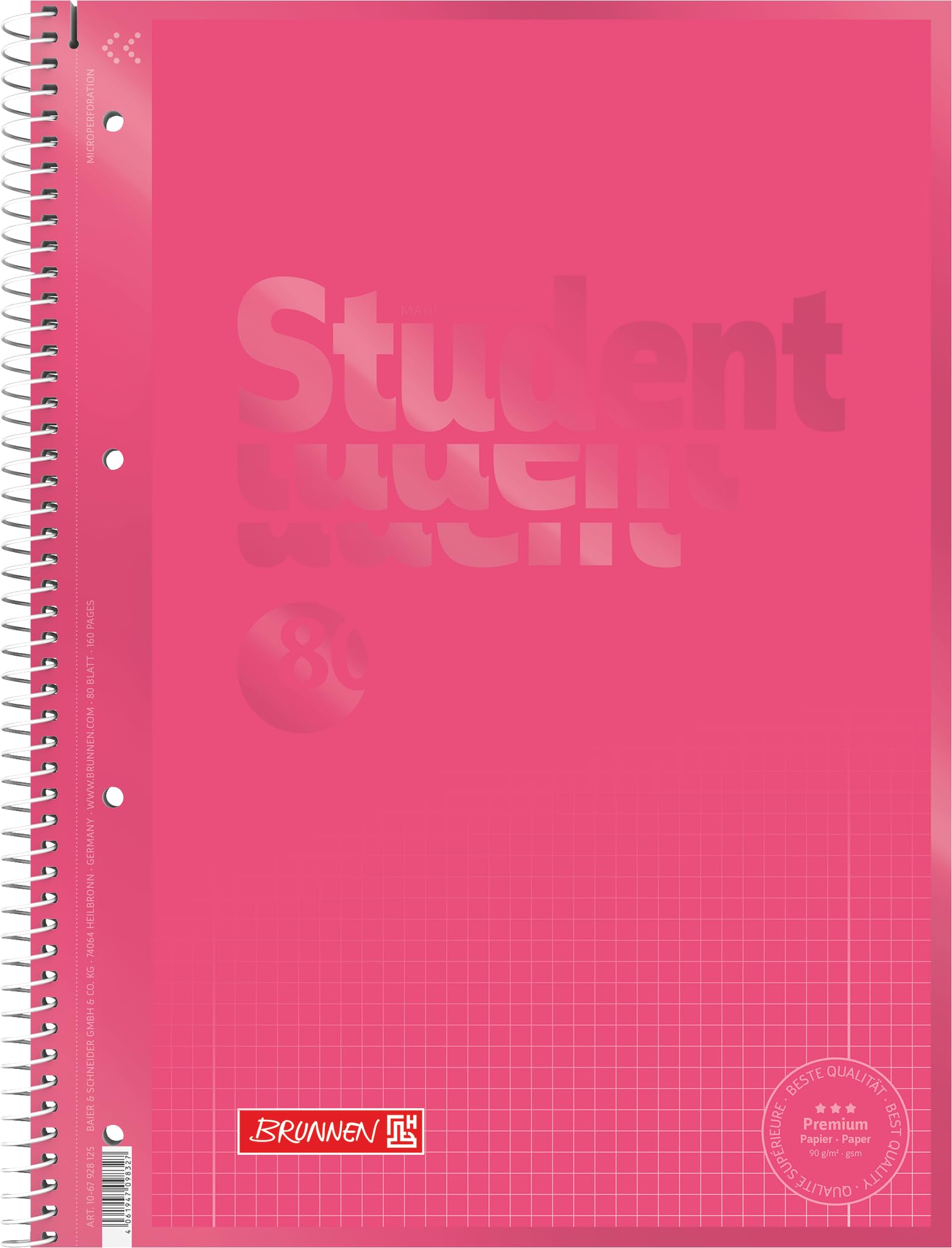 brunnen-collegeblock-premium-student-colour-code-a4-lineatur-28-80-blatt-tulip image 1