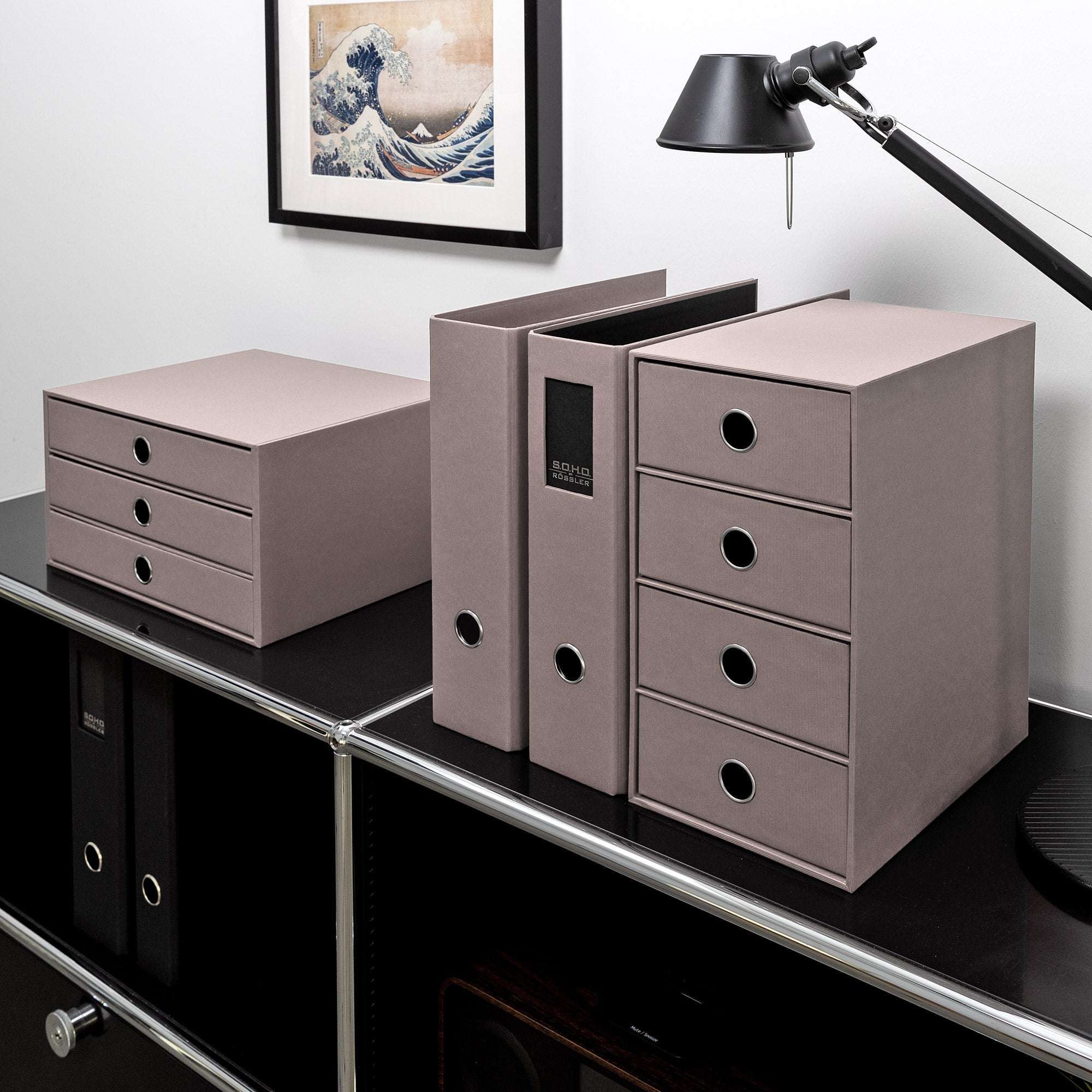 r-ssler-s-o-h-o-schubladenbox-a5-din-lang-4-f-cher-taupe image 8