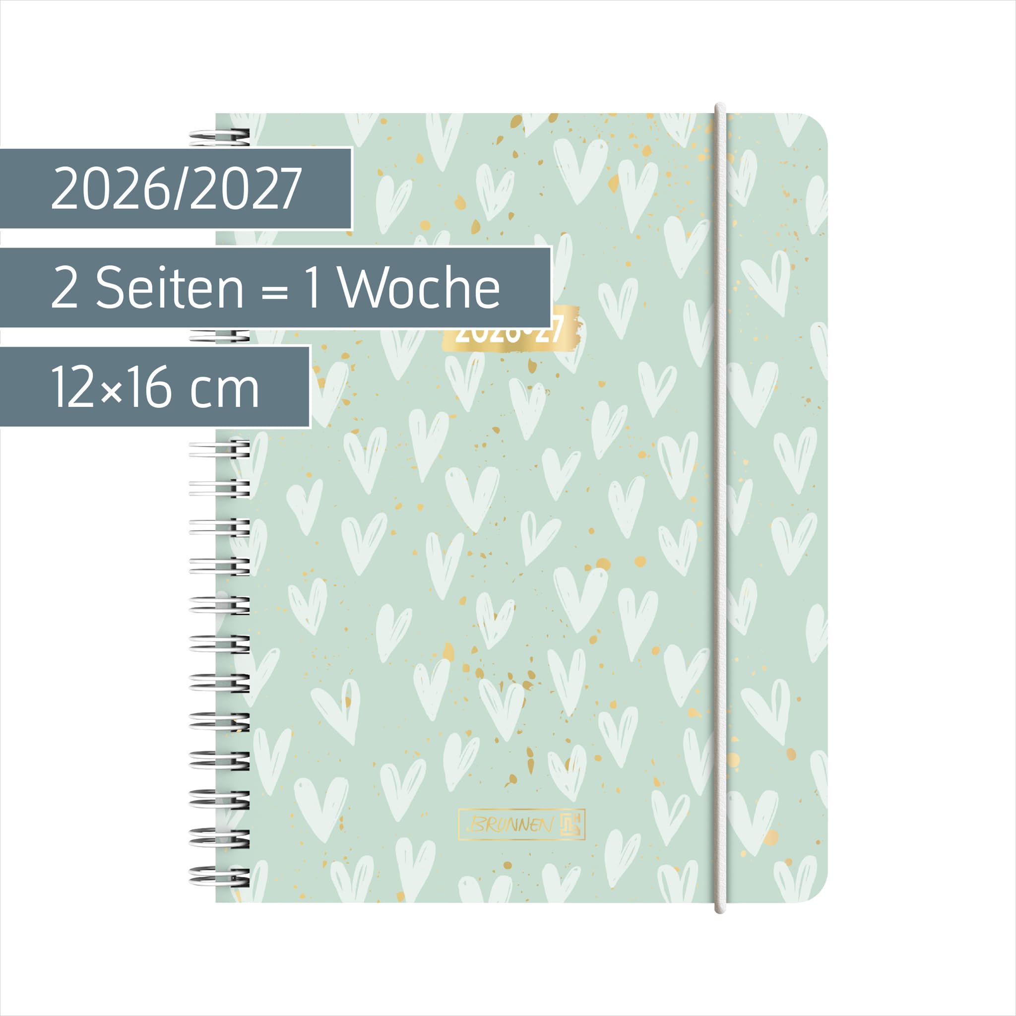 brunnen-sch-lerkalender-2026-2027-hearts-a6-mint-18-monate image 2
