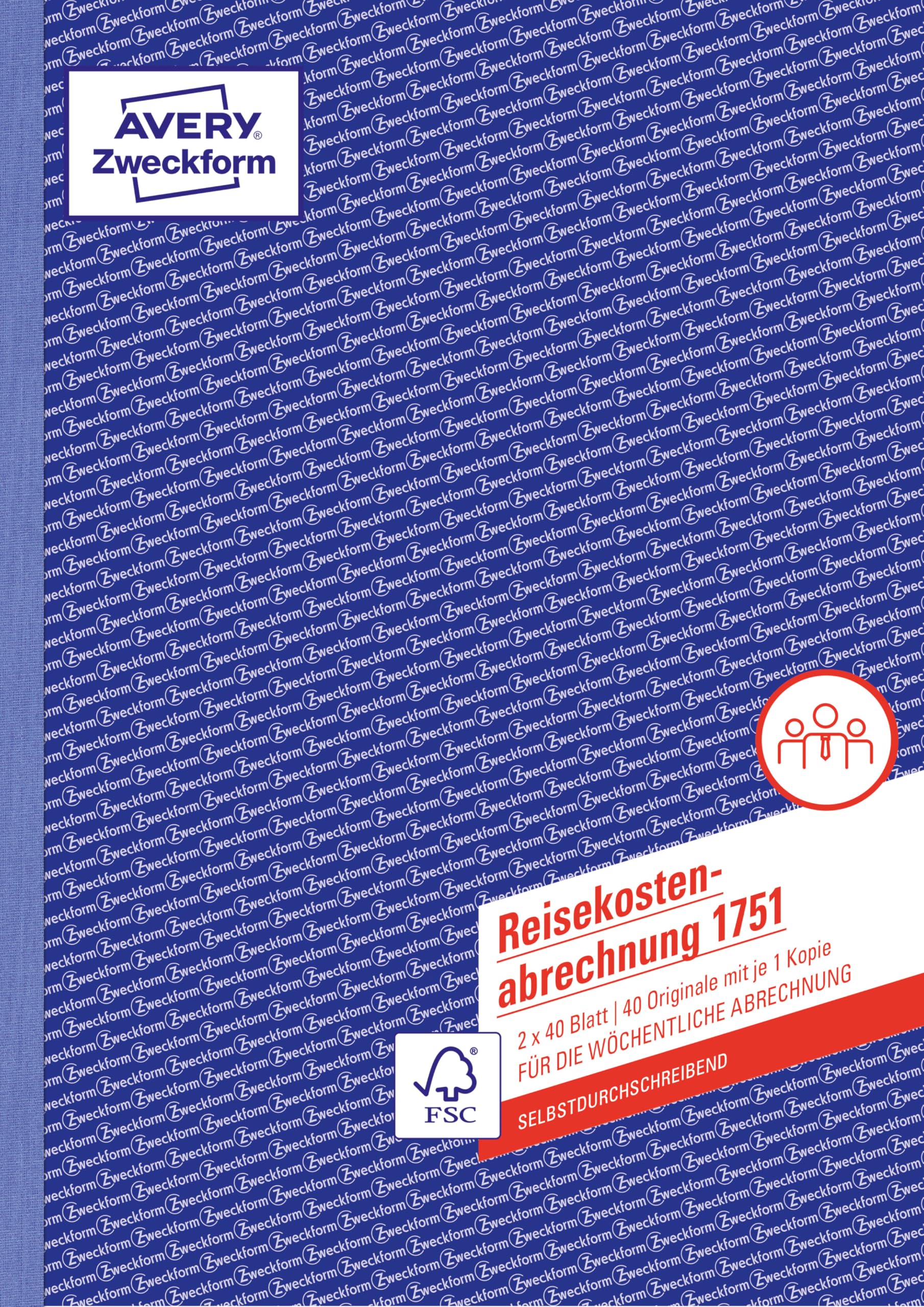 avery-zweckform-1751-reisekostenabrechnung-a4-selbstdurchschreibend-wei-gelb-2x4 image 1