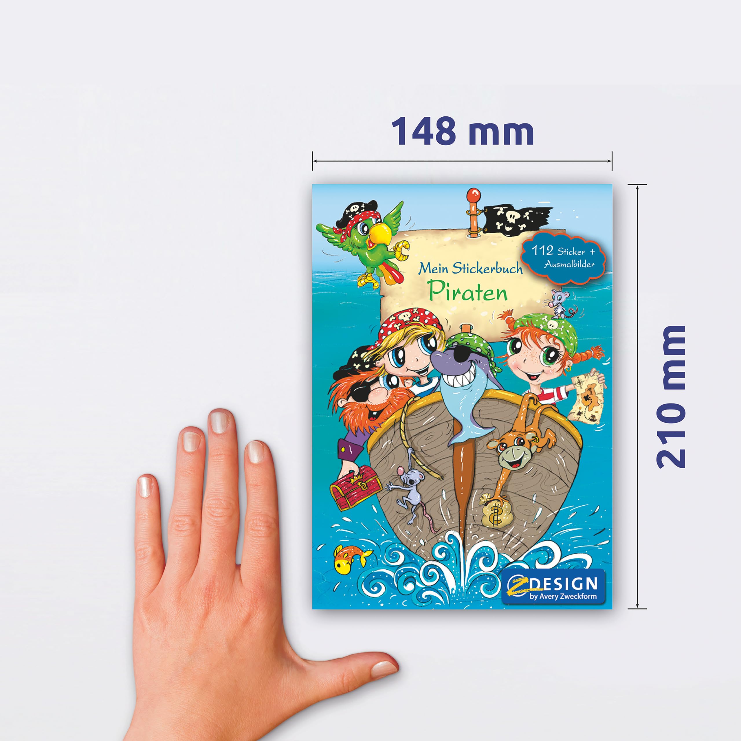 avery-zweckform-57797-z-design-kinder-stickerbuch-pirat-a5-112-sticker-5-spielwe image 2