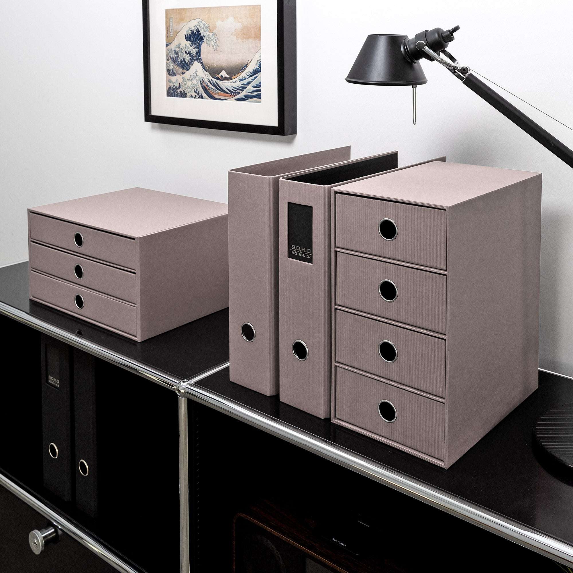 r-ssler-s-o-h-o-schubladenbox-a4-querformat-3-f-cher-taupe image 8