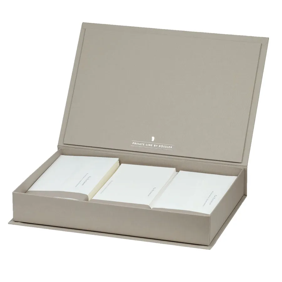 r-ssler-private-line-personalisierbare-briefpapier-kassette-wei-60-st-ck-taupe image 1