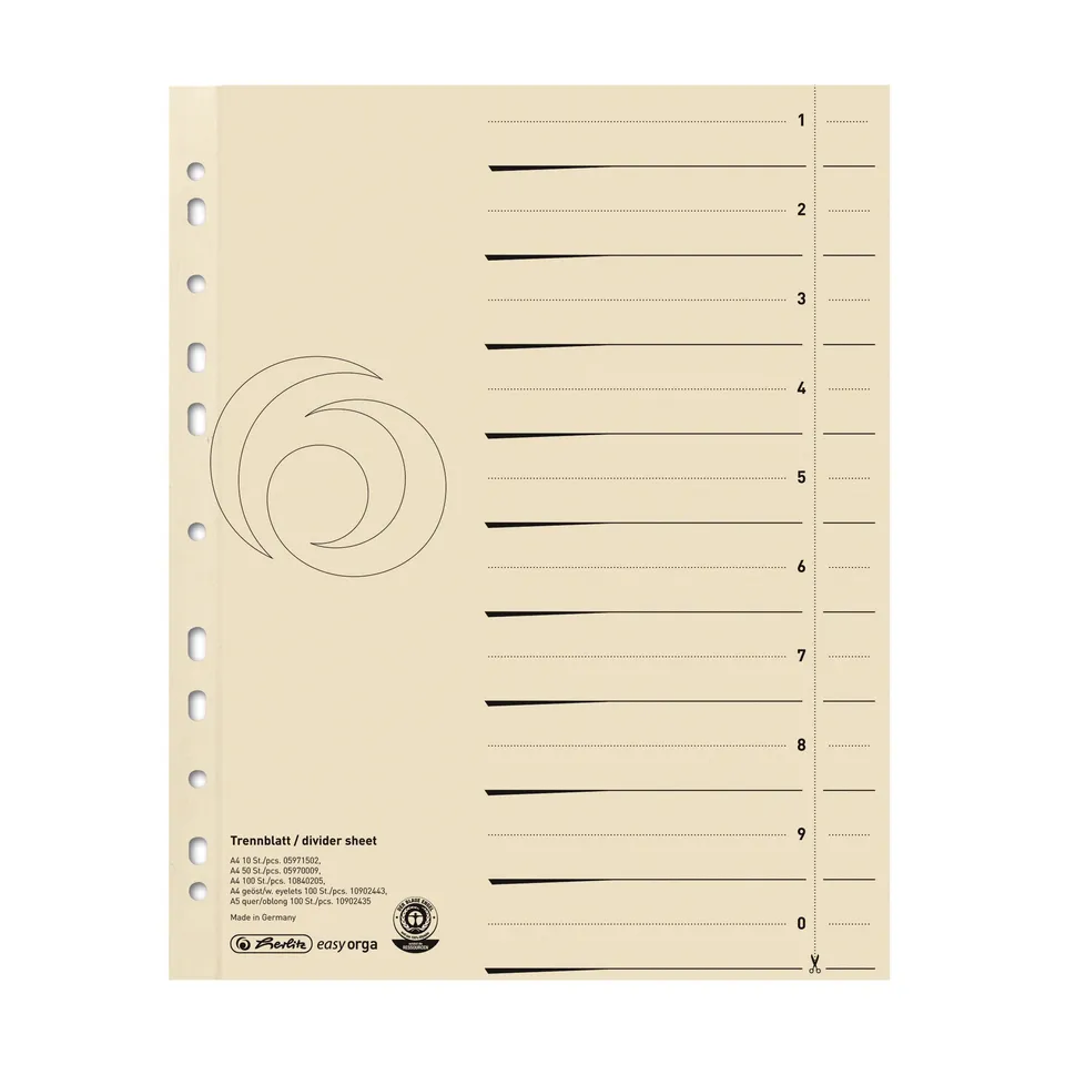 herlitz-10840205-trennblatt-a4-chamois-easyorga-100-st-ck image 1