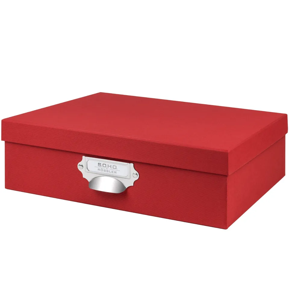 r-ssler-s-o-h-o-aufbewahrungsbox-mit-deckel-a4-rot image 1