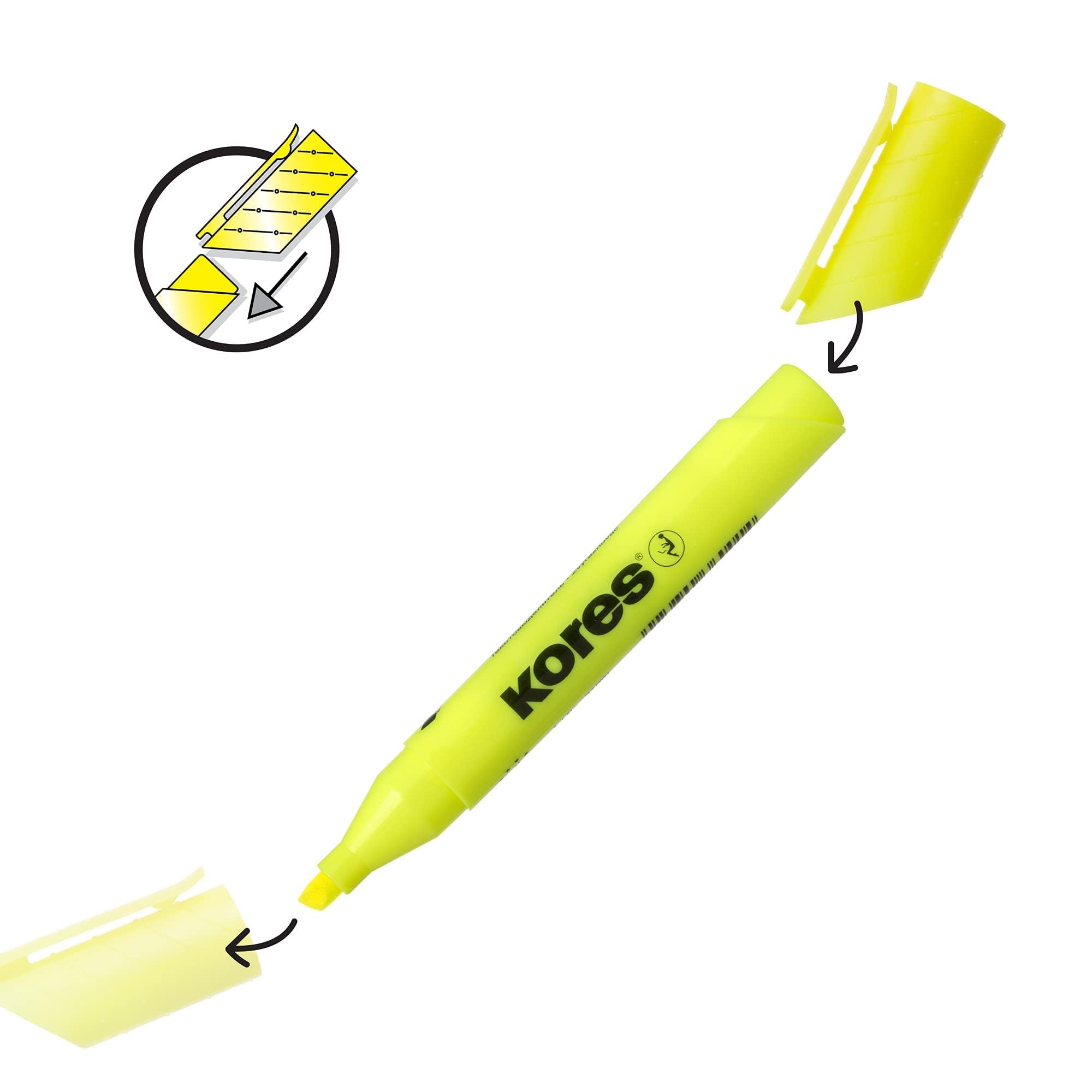 kores-high-liner-textmarker-gelb-12er-pack-mit-keilspitze image 5