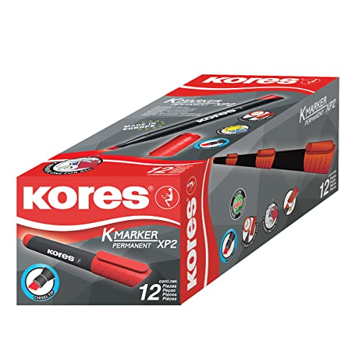 kores-k-marker-xp2-permanentmarker-rot-keilspitze-12er-pack image 7