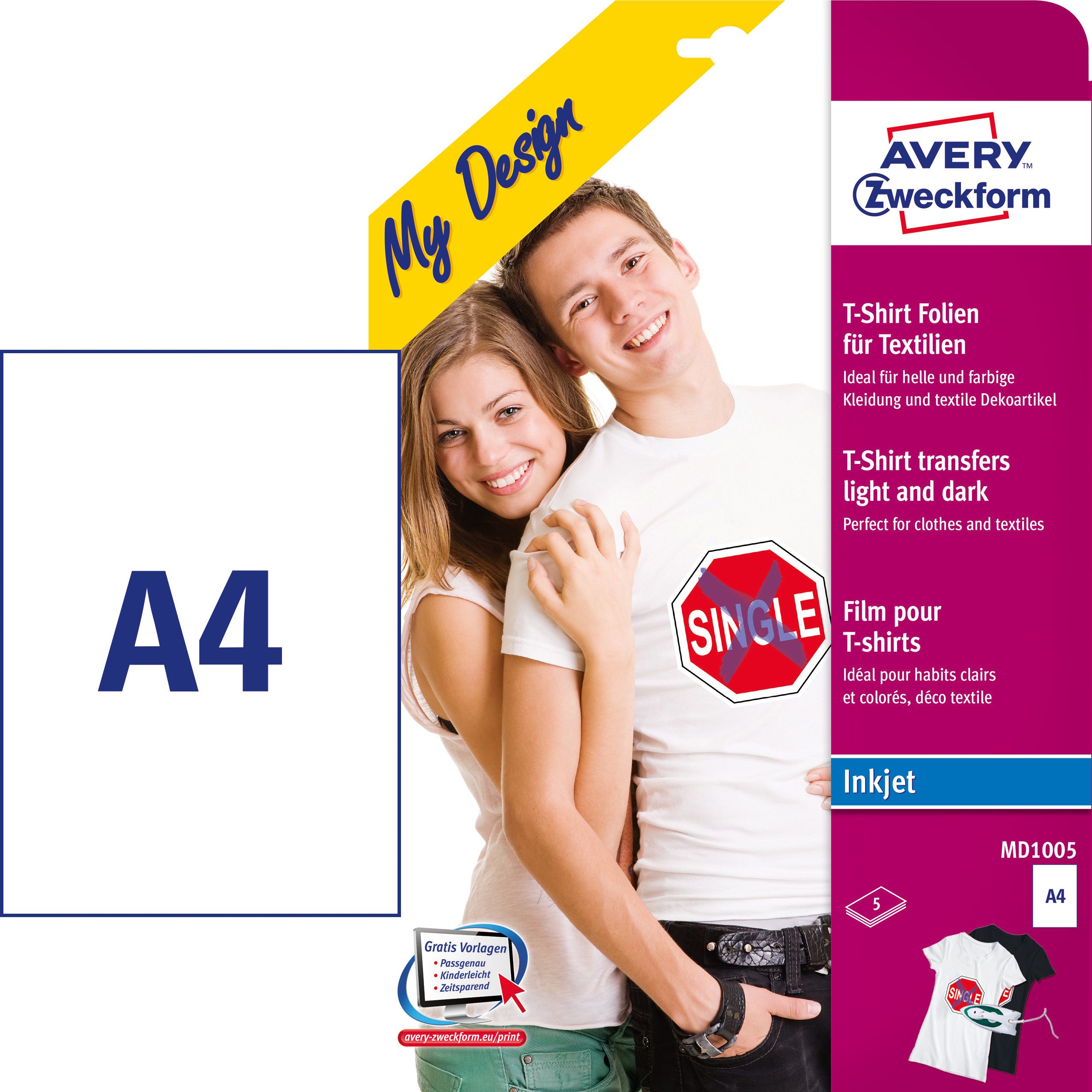 avery-zweckform-md1005-textilfolien-a4-f-r-helle-textilien-5-b-gelfolien-inkjet image 2