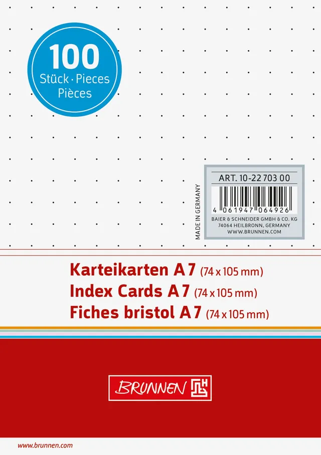 brunnen-karteikarten-a7-dotted-wei-100-st-ck image 1
