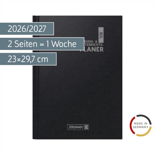 brunnen-termin-unterrichtsplaner-2026-2027-a4-schwarz-2-seiten-1-woche image 5