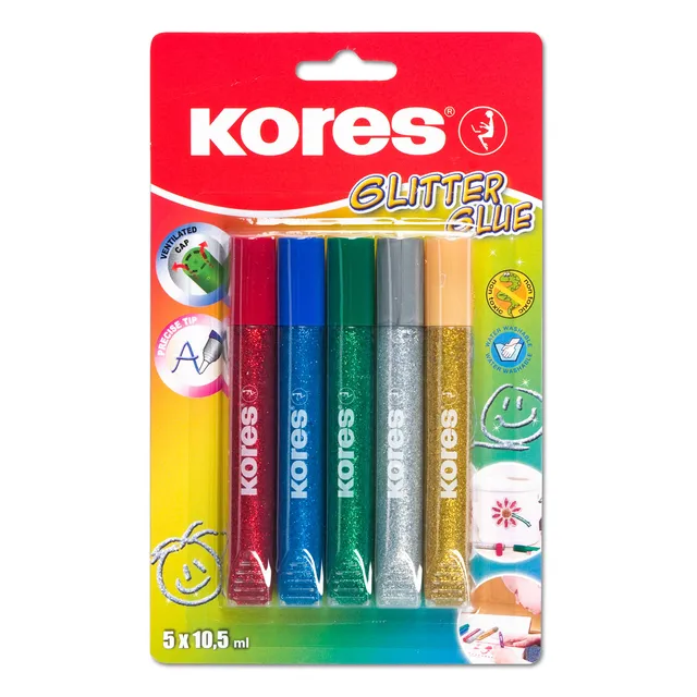 kores-glitter-glue-glitzerkleberstifte-5-x-10-5-ml image 1