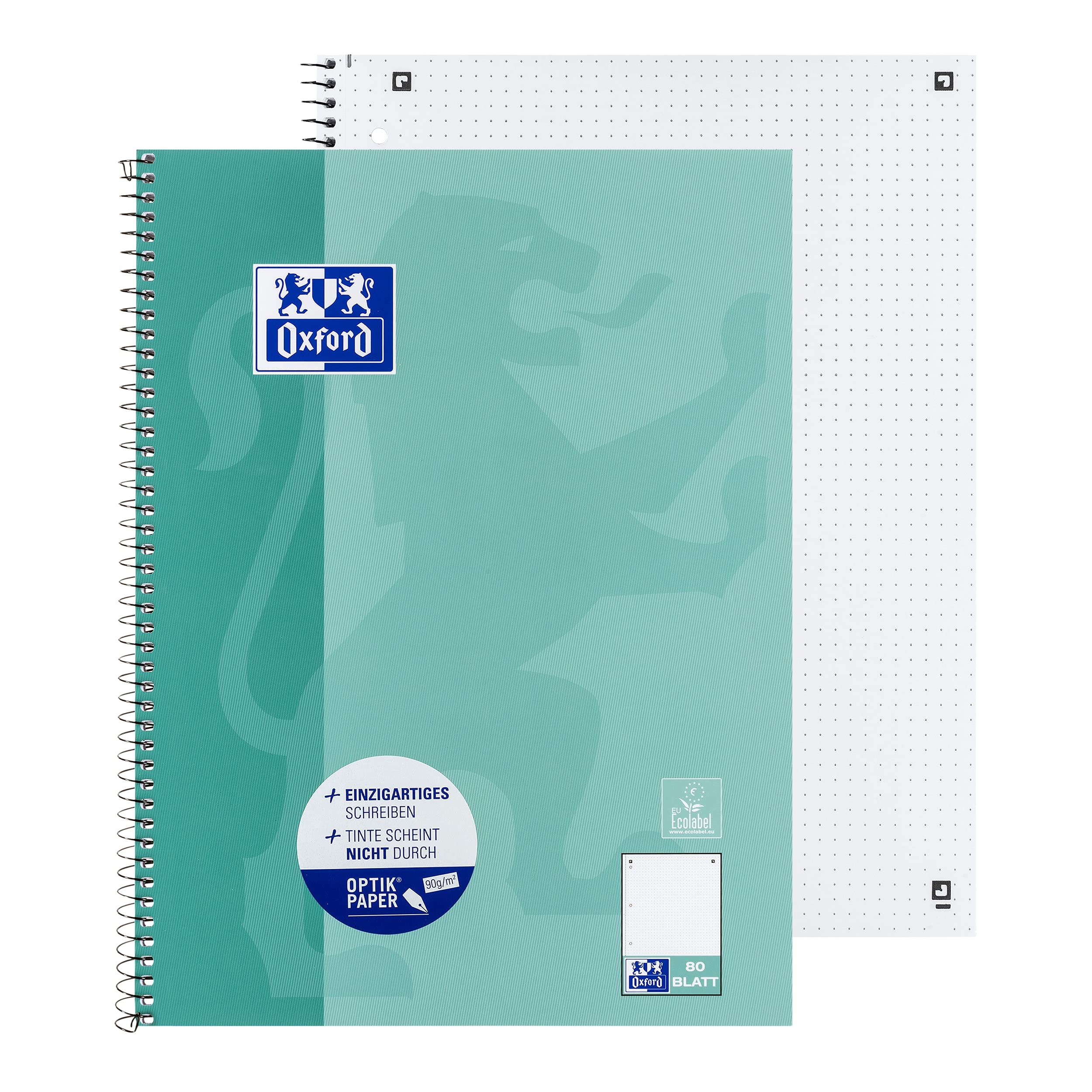oxford-collegeblock-a4-punktkariert-dotted-160-seiten-10er-pack-gr-nblau image 2