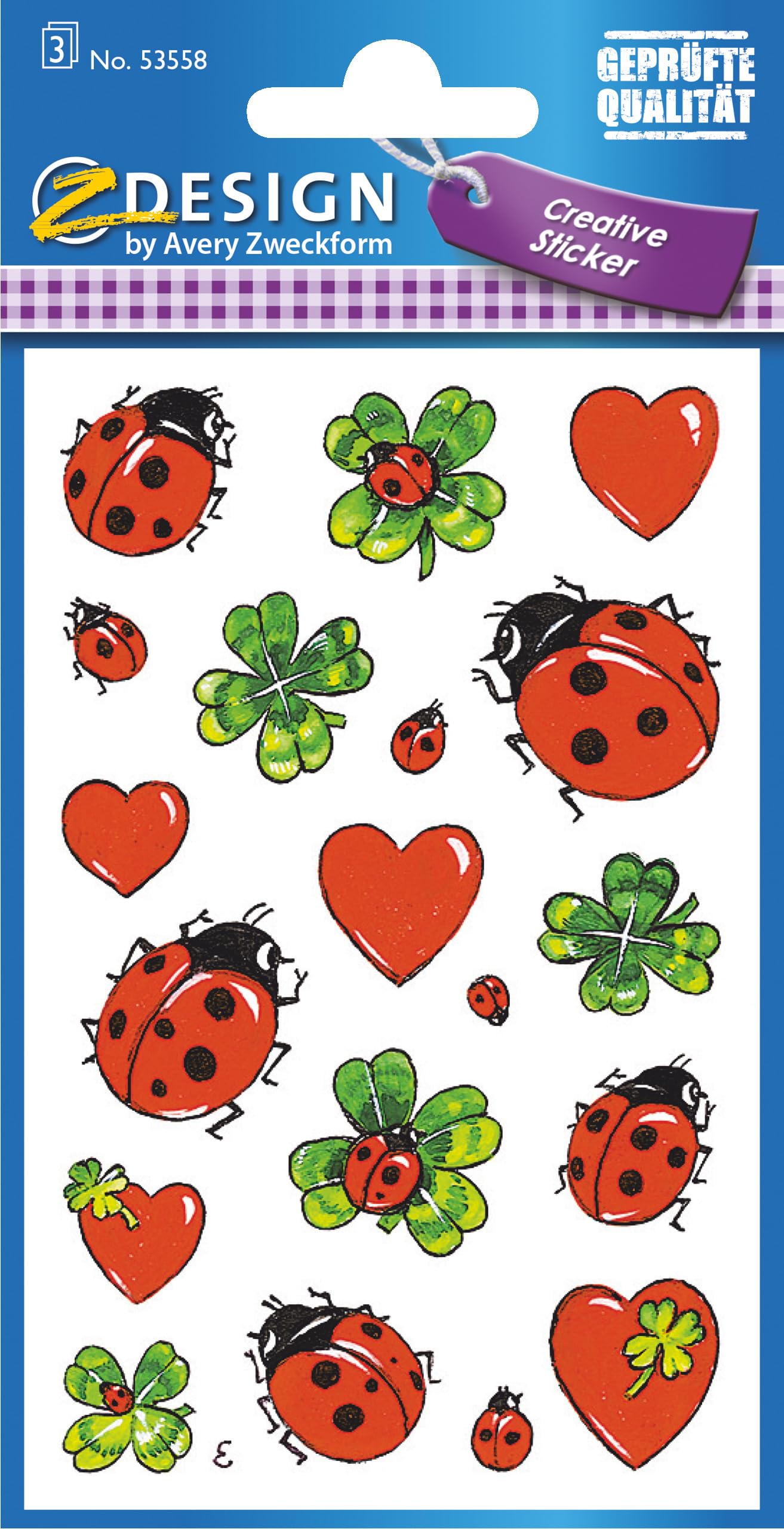 avery-zweckform-53558-z-design-deko-sticker-marienk-fer-gl-ck-57-st-ck image 1