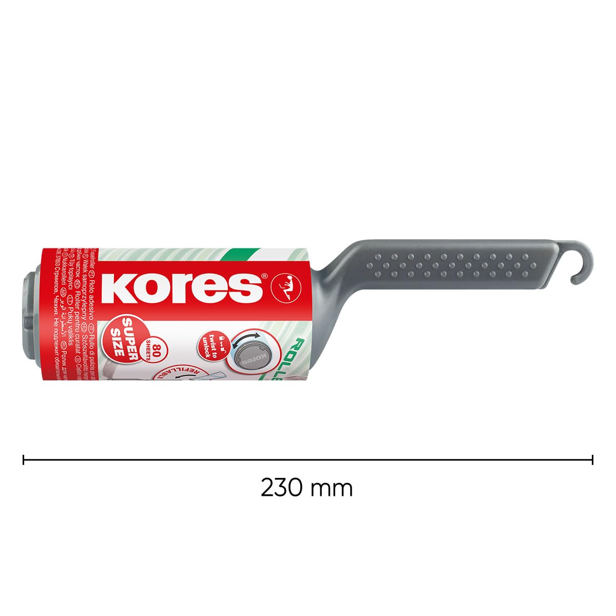 kores-32401-fusselroller-mit-griff-nachf-llbar-rot-80-blatt image 3