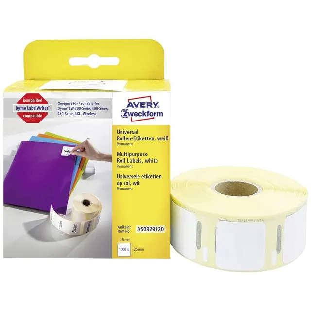 avery-zweckform-as0929120-universal-etiketten-25x25-mm-f-r-dymo-labelwriter-1000 image 1