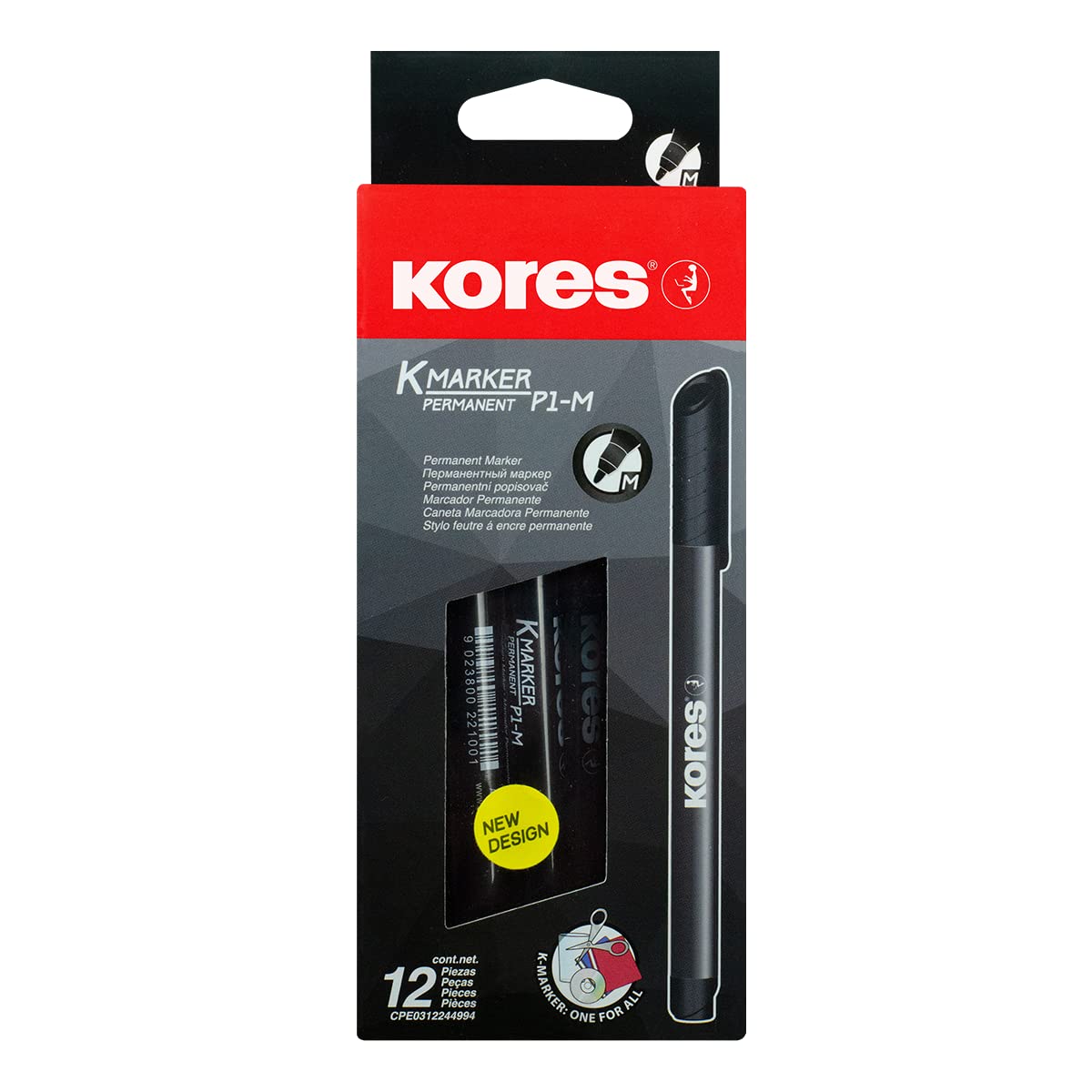kores-k-marker-fine-m-permanentmarker-schwarz-12er-pack-d-nne-spitze image 3