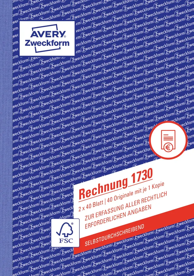 avery-zweckform-1730-rechnungsbuch-a5-2x40-blatt-selbstdurchschreibend-wei-gelb image 1