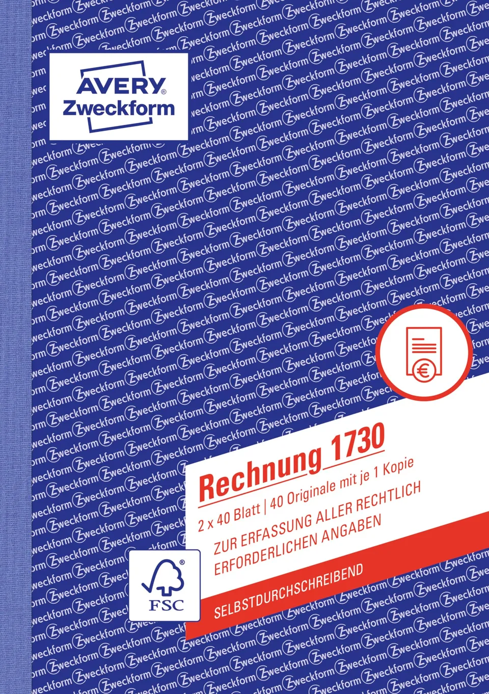 avery-zweckform-1730-rechnungsbuch-a5-2x40-blatt-selbstdurchschreibend-wei-gelb image 1