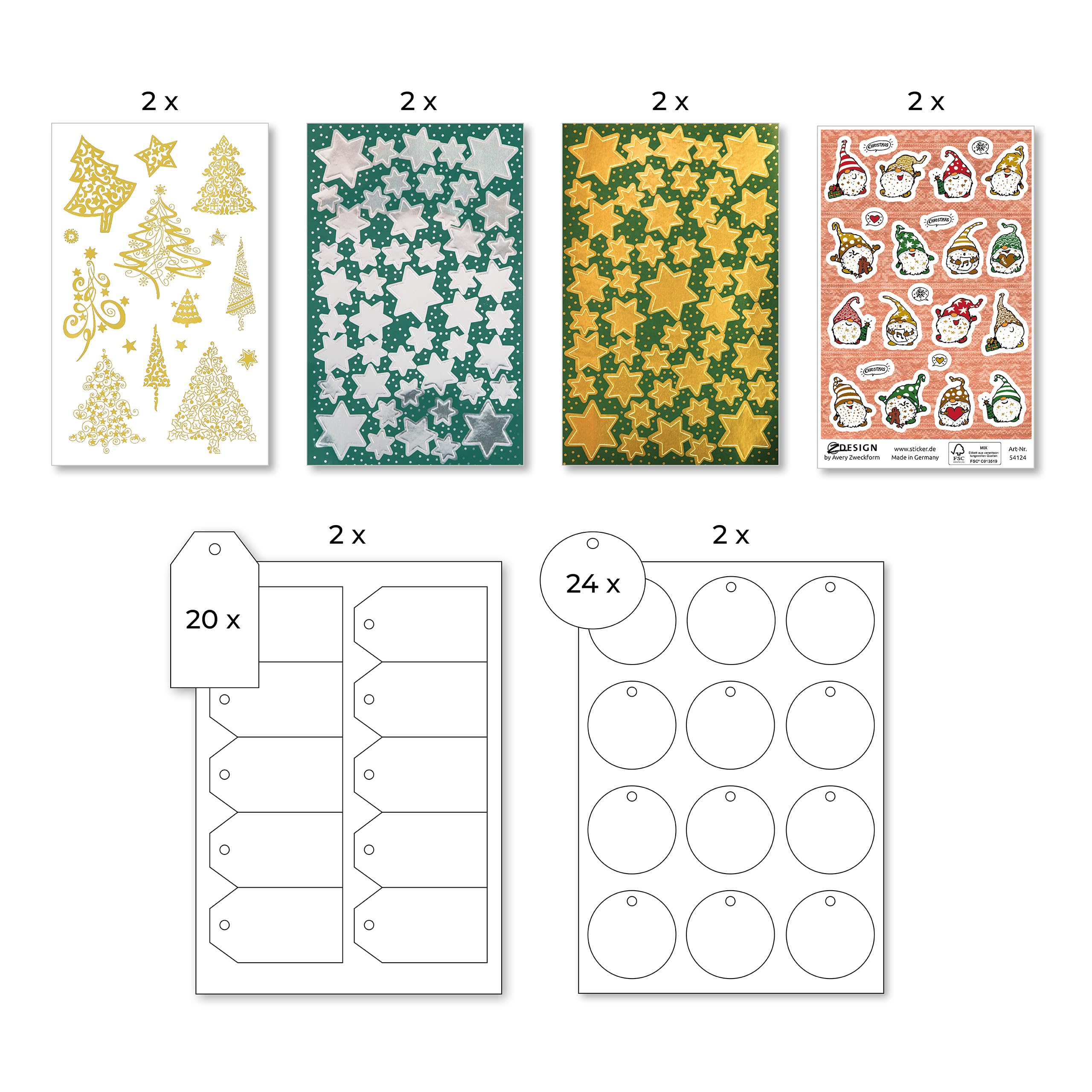 avery-zweckform-geschenkanh-nger-weihnachtssticker-set-44-anh-nger-256-sticker-p image 2