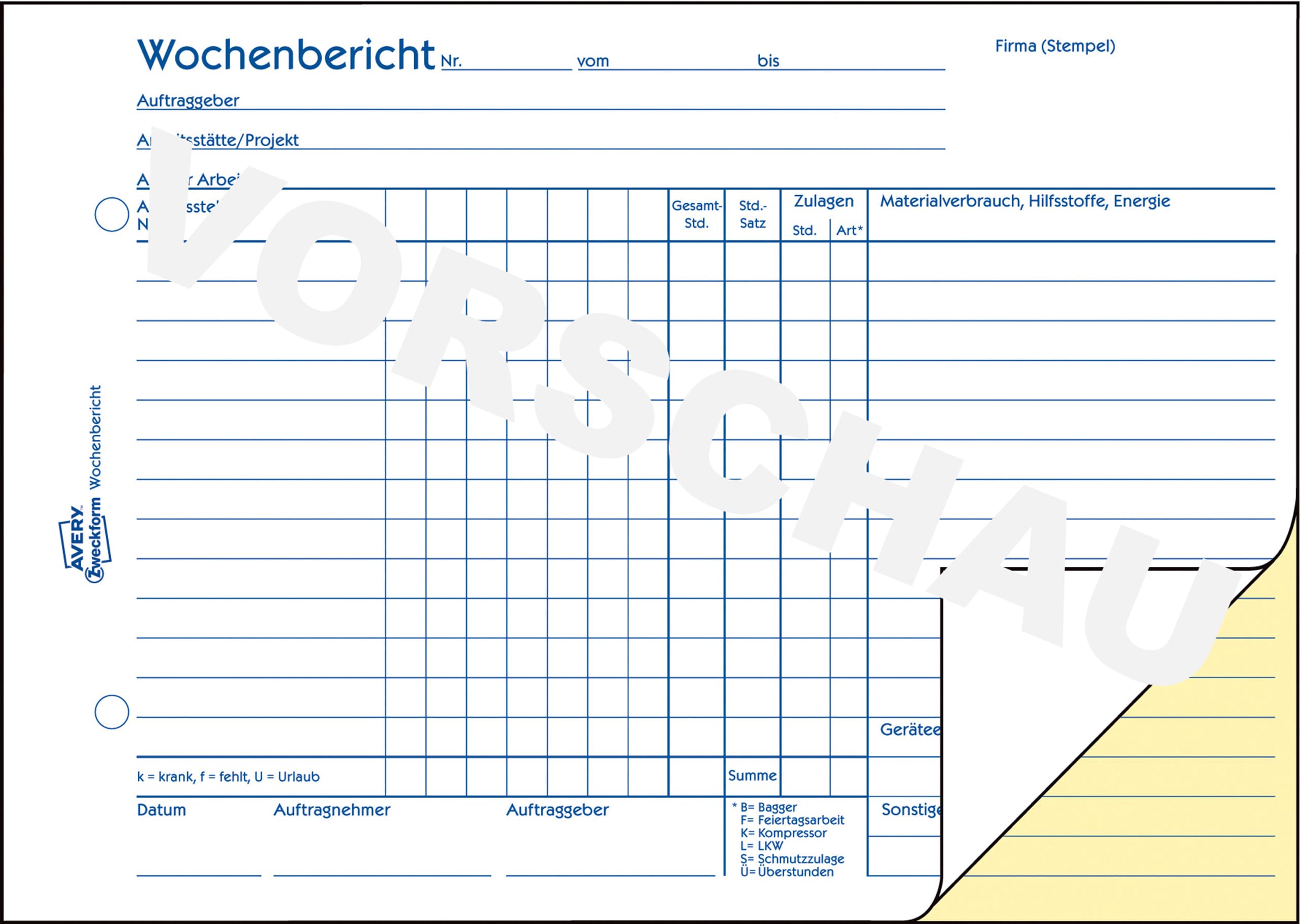 avery-zweckform-1772-wochenbericht-a5-quer-selbstdurchschreibend-2-x-40-blatt-we image 3