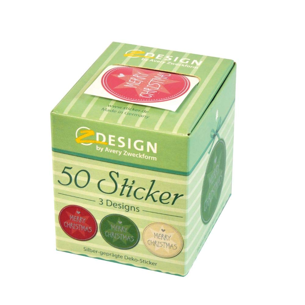 avery-zweckform-z-design-weihnachtssticker-56828-rolle-38mm-merry-christmas-50-s image 7