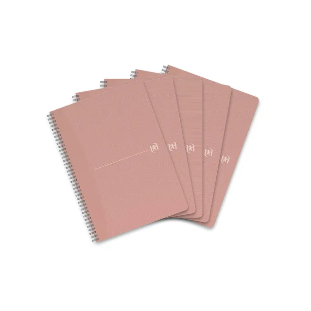 oxford-my-rec-up-spiral-notizbuch-a4-liniert-90-blatt-rosa-5er-pack image 1