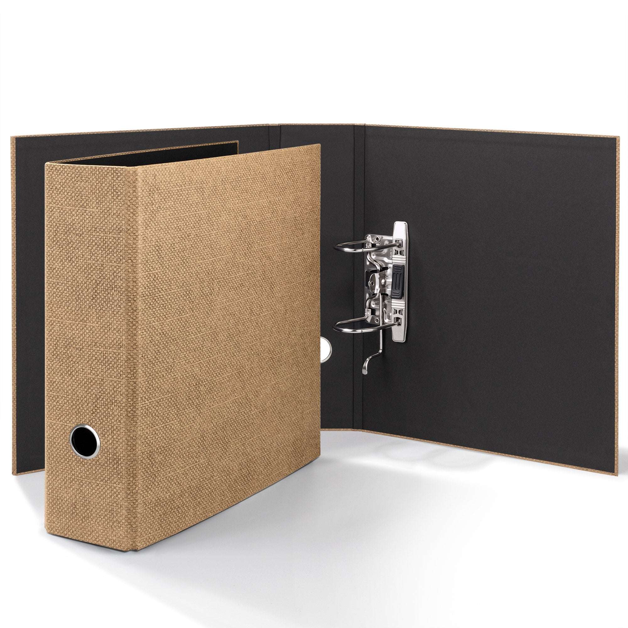 r-ssler-s-o-h-o-ordner-breit-a4-8-5-cm-sisal-optik-haselnuss-braun image 2