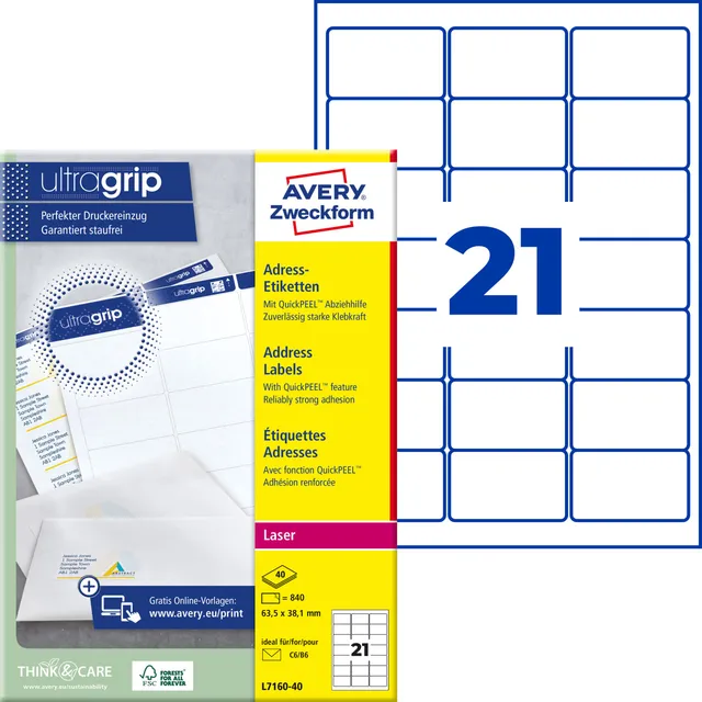avery-zweckform-l7160-40-adressetiketten-63-5x38-1-mm-wei-840-st-ck image 1