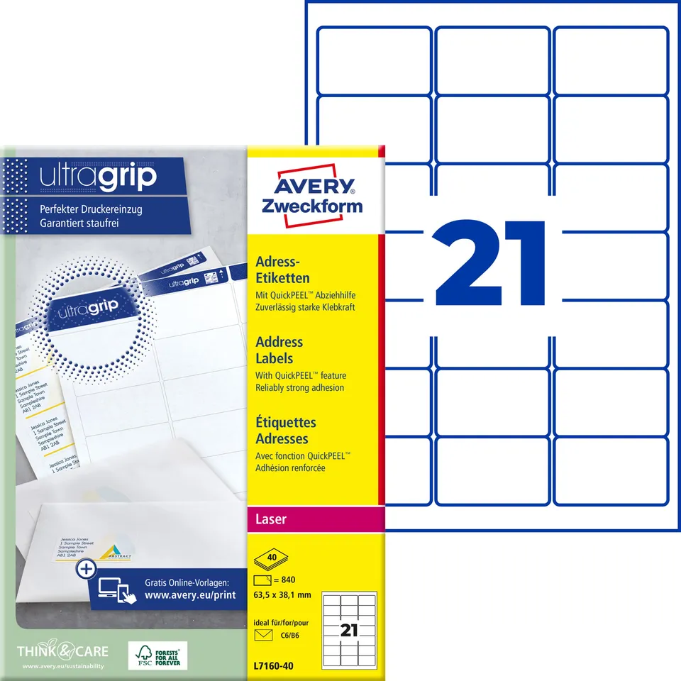 avery-zweckform-l7160-40-adressetiketten-63-5x38-1-mm-wei-840-st-ck image 1