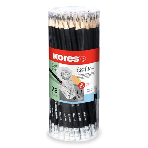 kores-grafitos-hb-bleistifte-dreieckig-mit-radierer-72er-pack-vorgespitzt image 6