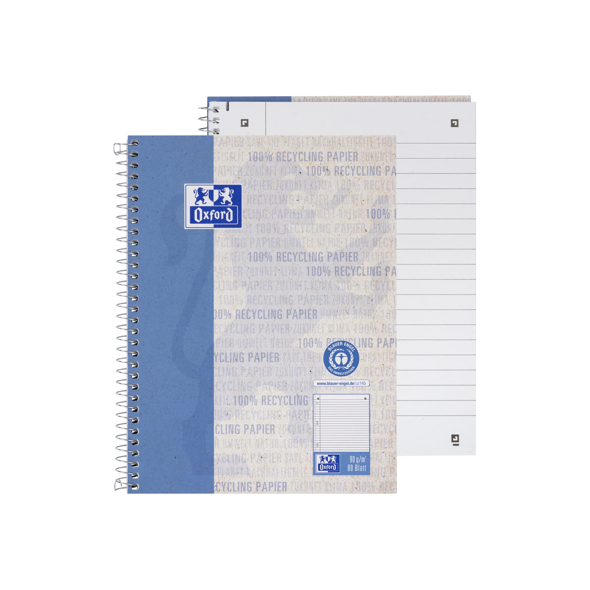 oxford-recycling-collegeblock-a5-liniert-mit-rand-80-blatt-5-st-ck image 3