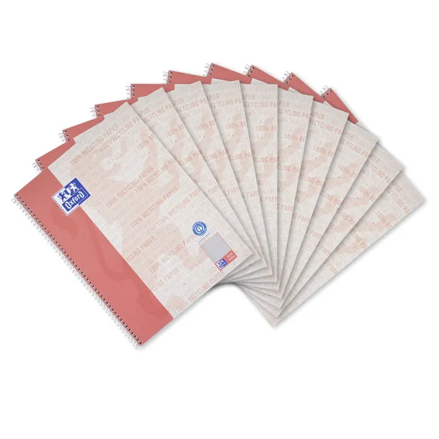 oxford-recycling-collegeblock-a4-kariert-mit-rand-links-80-blatt-10-st-ck image 1