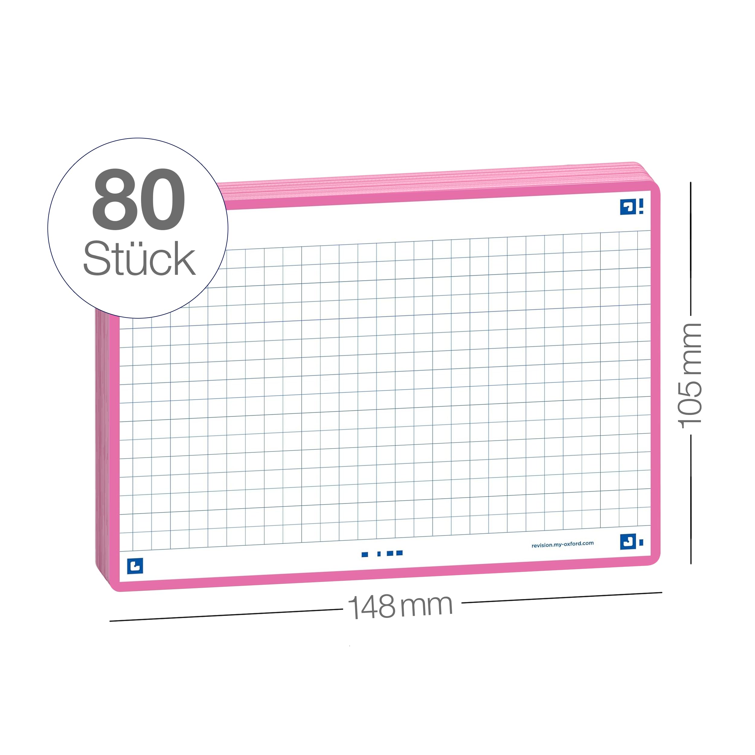 oxford-flash-2-0-karteikarten-a6-kariert-80-blatt-mit-rahmen-fuchsia image 3