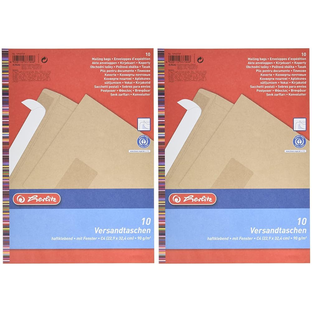herlitz-versandtasche-c4-mit-fenster-haftklebend-10er-pack-braun image 4