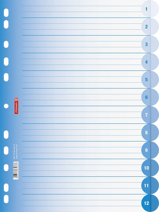 brunnen-106659533-ringbuchregister-colour-code-a4-12-tabs-blau-azur image 1