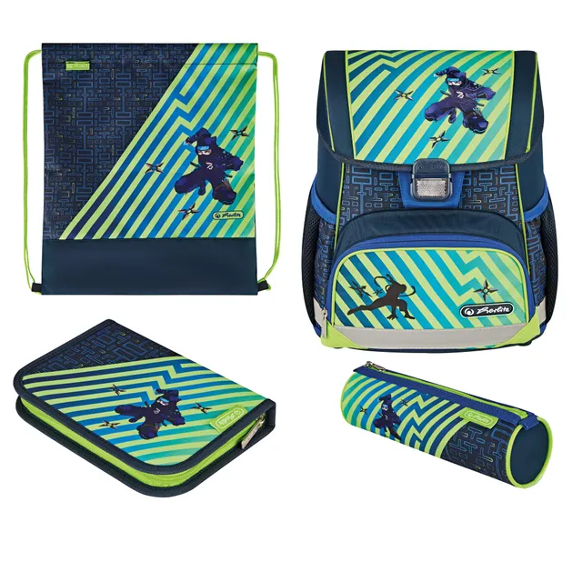 herlitz-schulranzen-loop-plus-funky-ninja-im-4-teiligen-set-17-l image 1