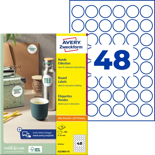 avery-zweckform-6223rev-10-runde-etiketten-30mm-wei-10-blatt image 1