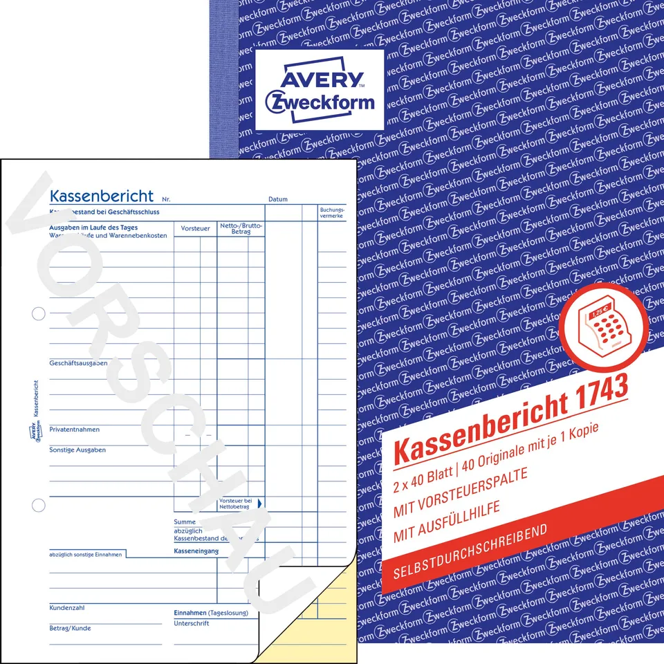 avery-zweckform-1743-kassenbericht-a5-selbstdurchschreibend-2x40-blatt image 1