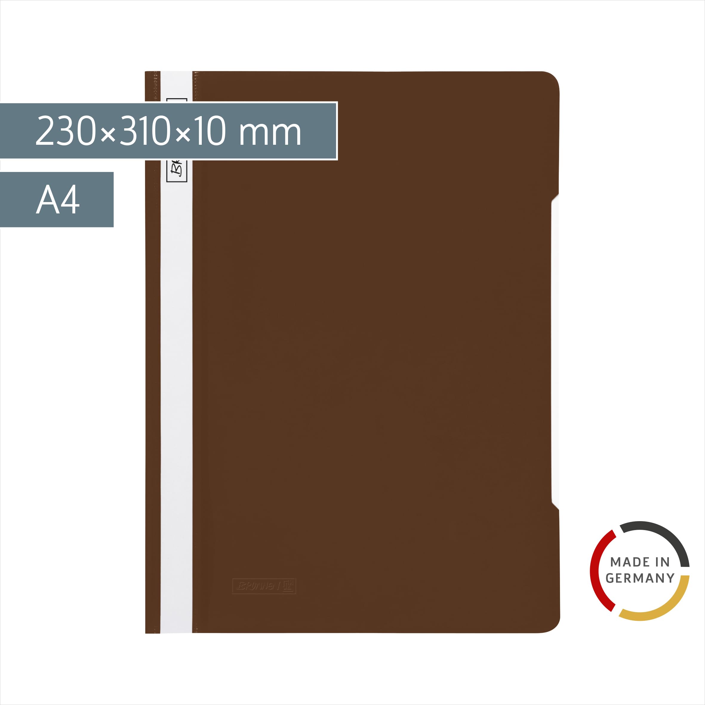brunnen-schnellhefter-a4-pvc-folie-dunkelbraun-mit-deckblatt image 2